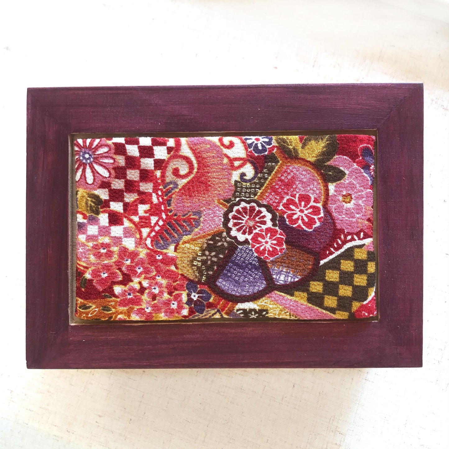 Japanese wooden box - kiri wood with fabric lid