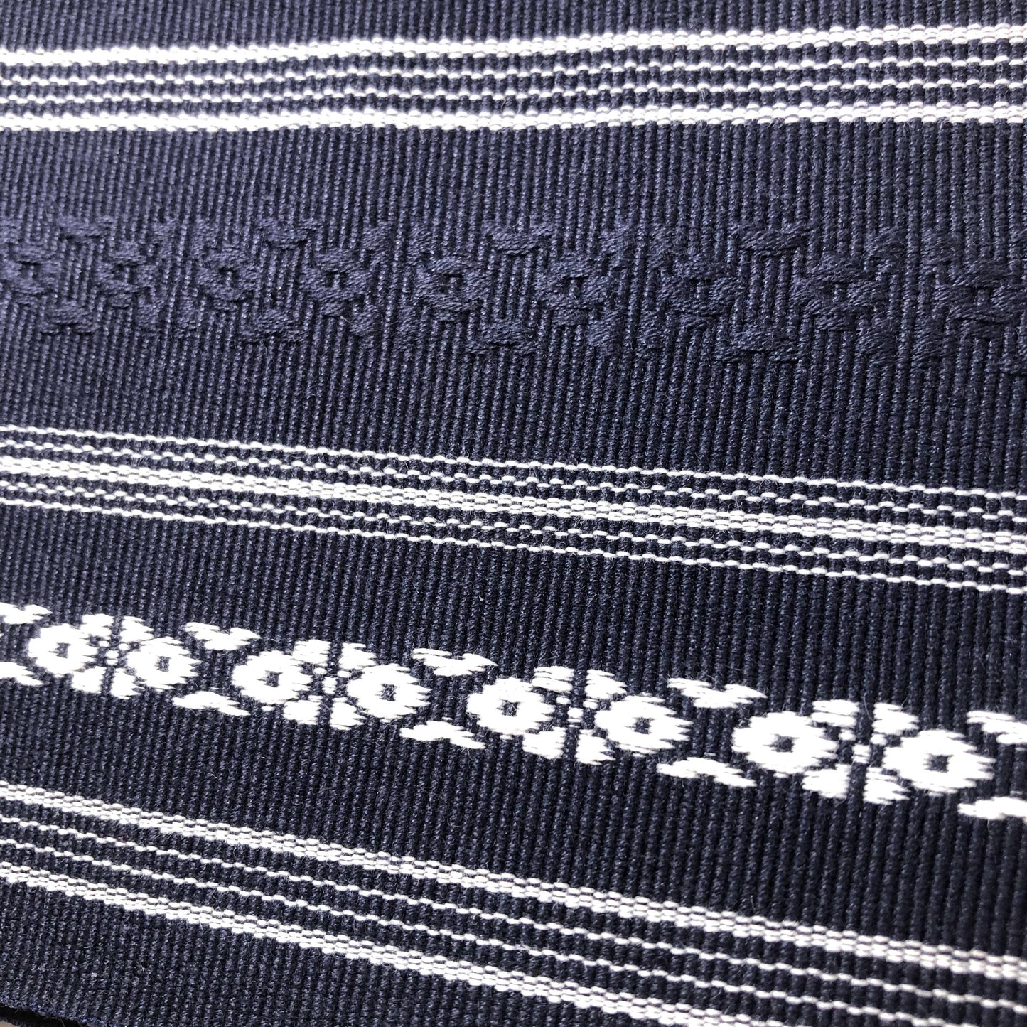 Vintage narrow kaku obi - hakata ori (navy blue)