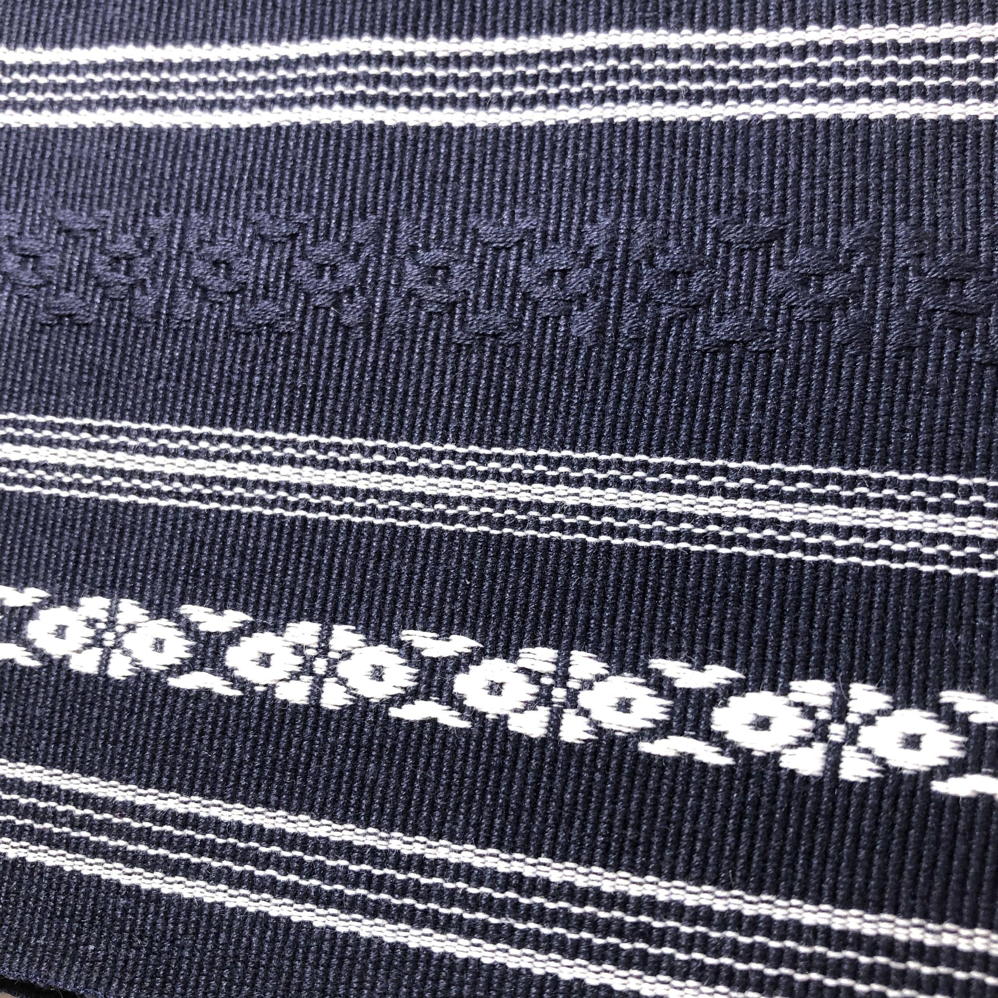 Vintage narrow kaku obi - hakata ori (navy blue)