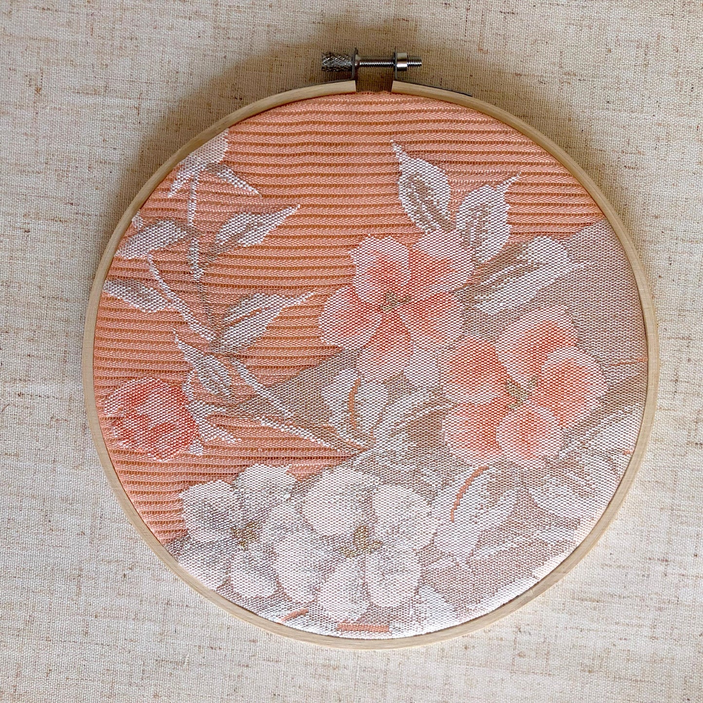 Vintage silk obi wall hanging - tondo 18cm (Series II)