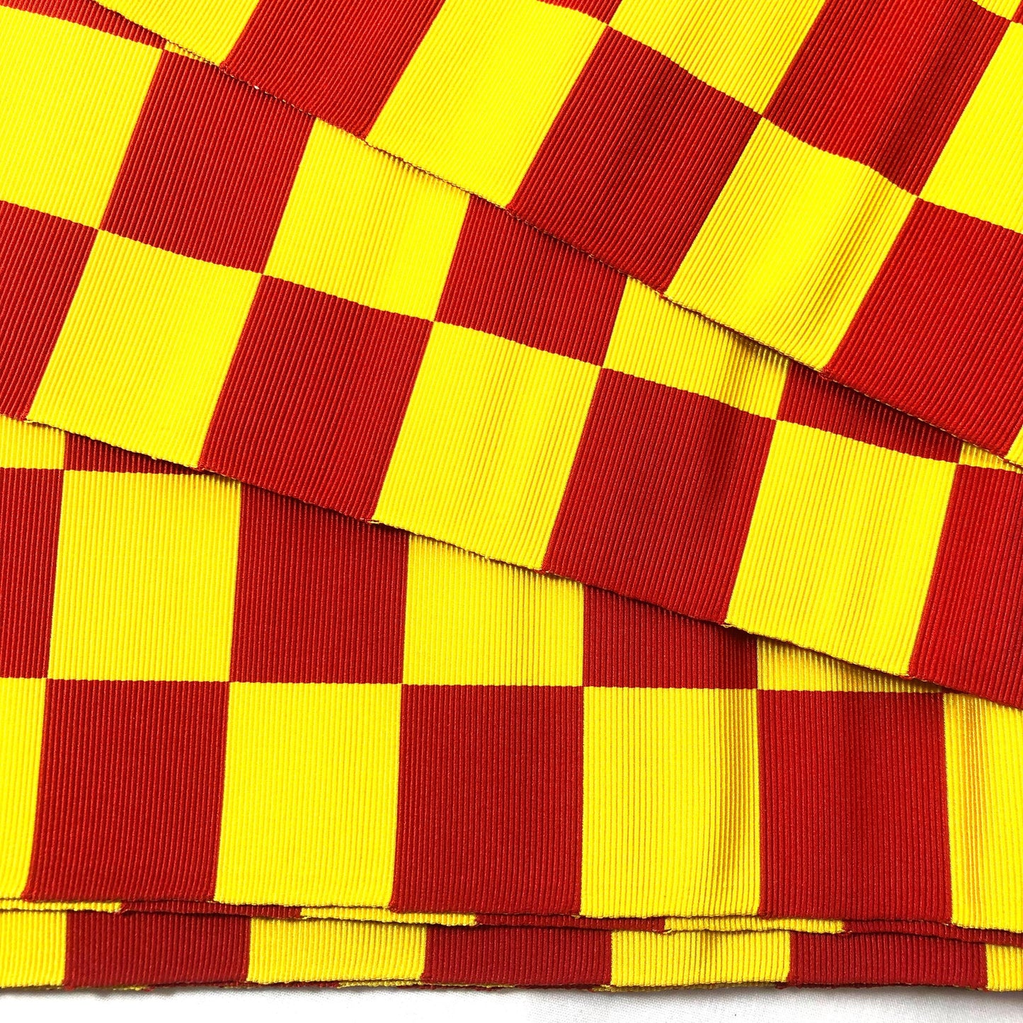 Bold Japanese hanhaba obi - yellow and red check