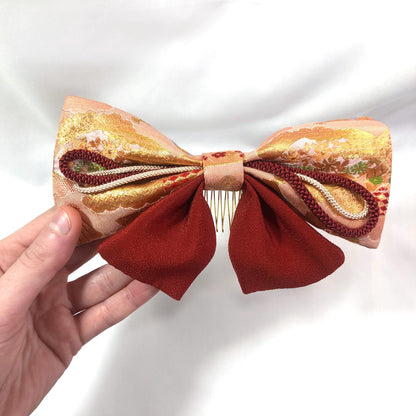 Elegant kanzashi set - Japanese hair accessory and a foldable fan