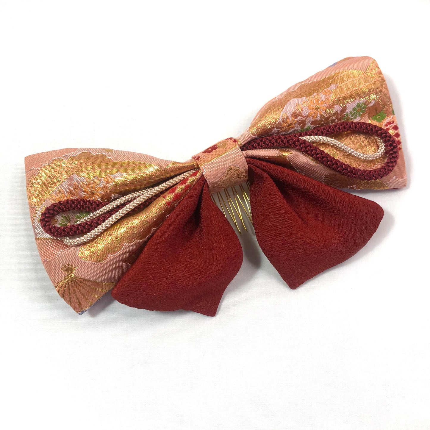 Elegant kanzashi set - Japanese hair accessory and a foldable fan