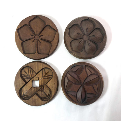 Vintage Japanese wagashi press mold - family crest (set of 4)
