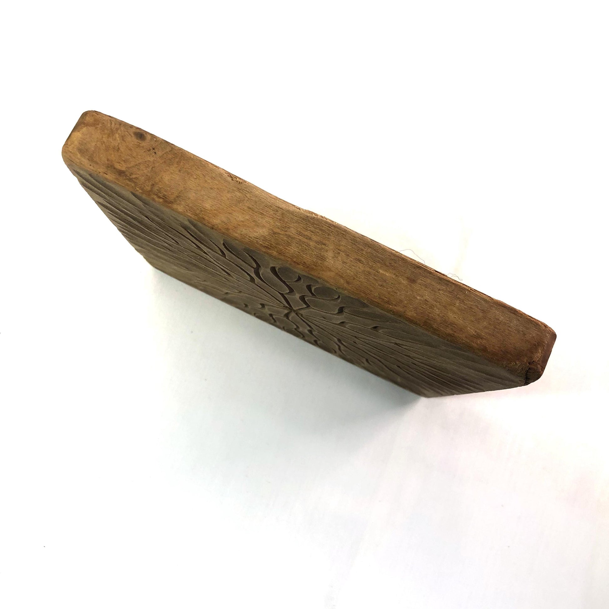 Vintage Japanese wagashi press mold - lotus leaf