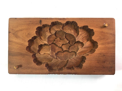 Vintage Japanese wagashi press mold - peony flower
