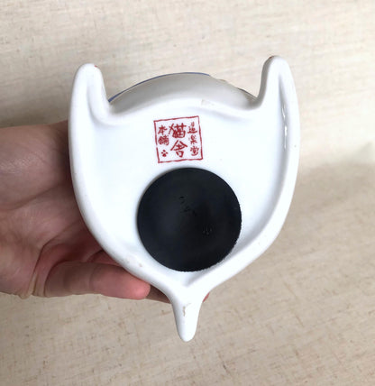 Cute Japanese coin box - lucky cat with auspicious symbols