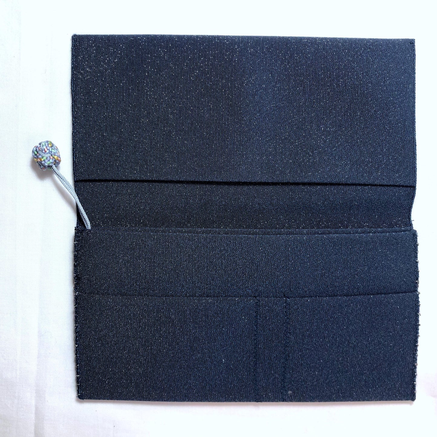 Vintage Japanese slim wallet - navy blue with a golden dragon