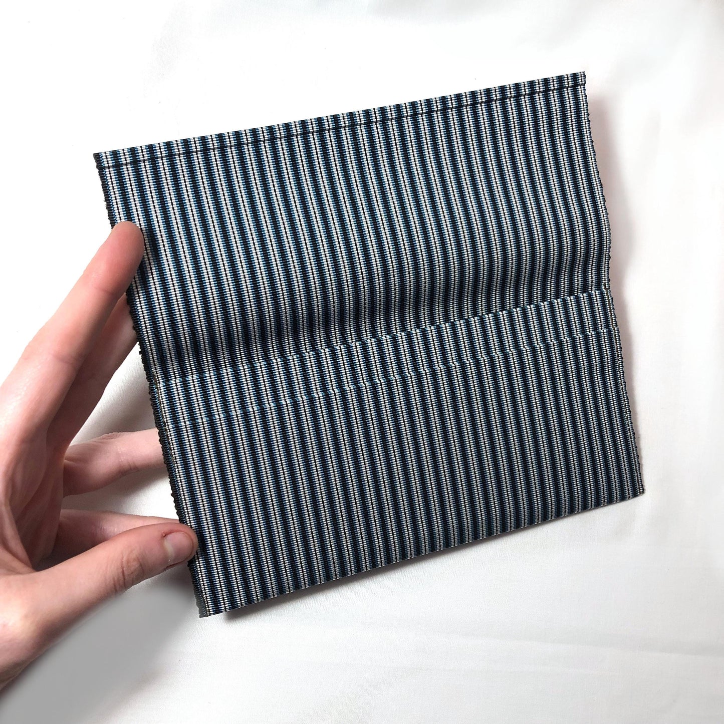 Vintage Japanese slim wallet set - blue and white stripes