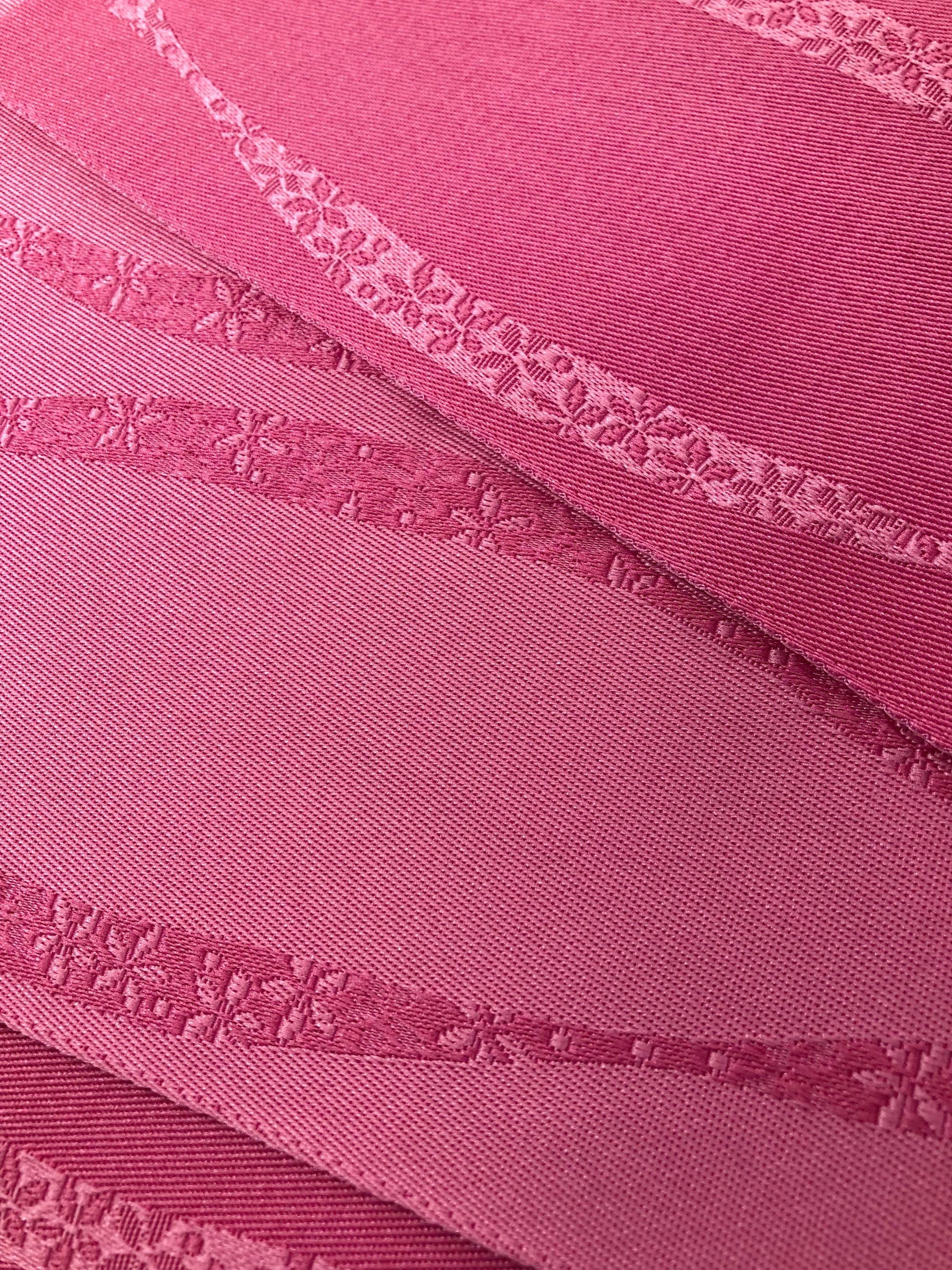 Cute Japanese hanhaba obi - two shades of pink with delicate sakura pattern