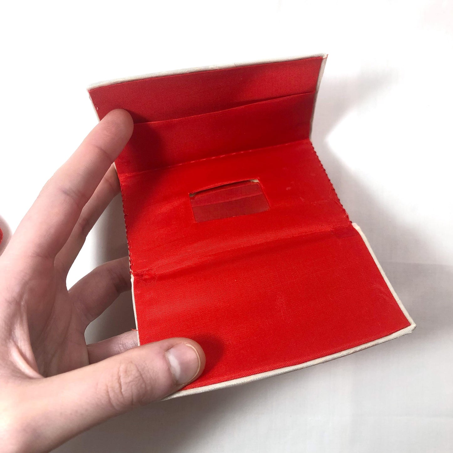 Vintage Japanese set for girls - mirror pouch and a decorative pin