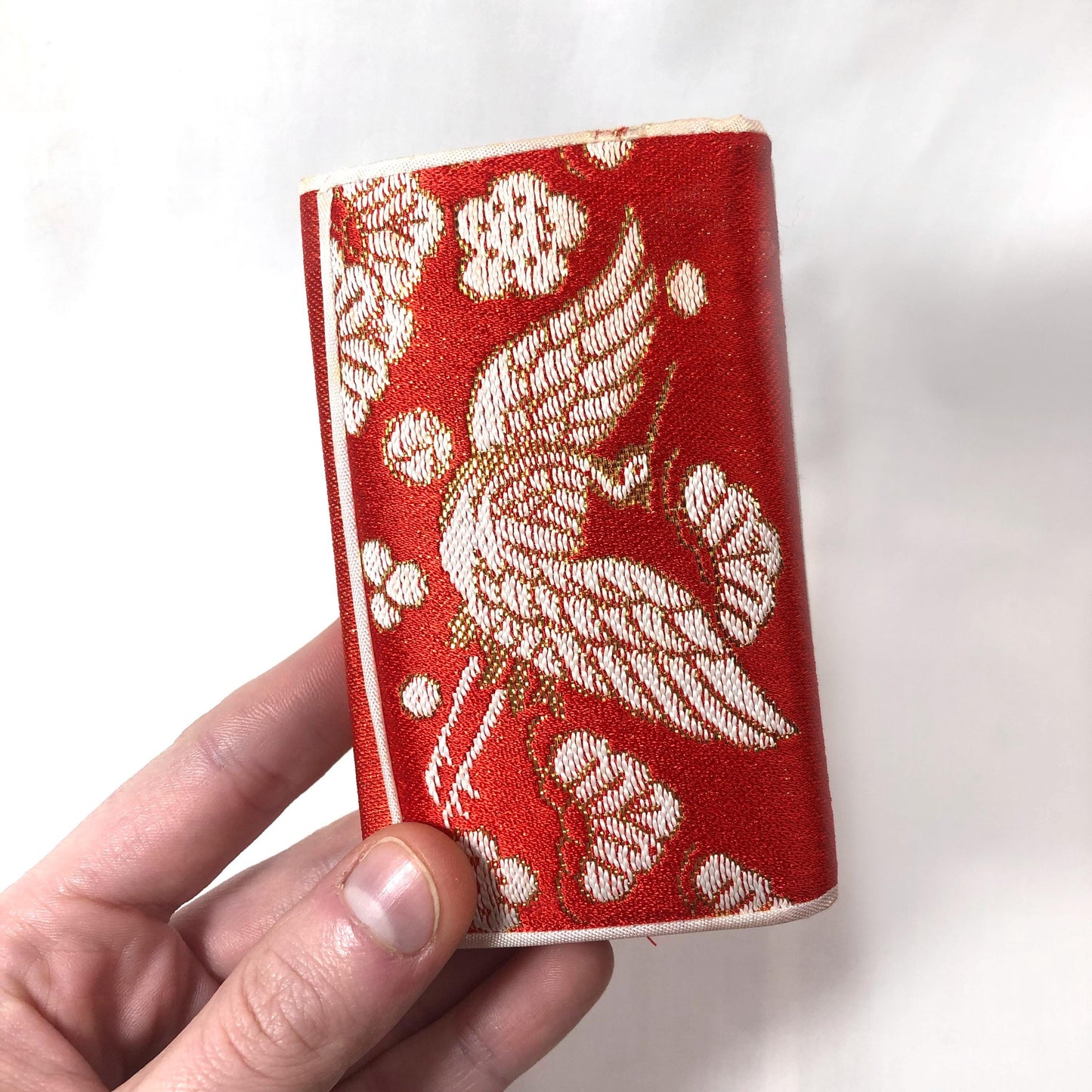 Vintage Japanese set for girls - mirror pouch and a decorative pin