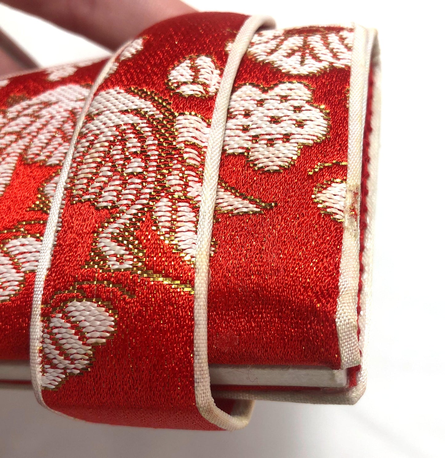 Vintage Japanese set for girls - mirror pouch and a decorative pin