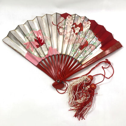 Elegant kanzashi set - Japanese hair accessory and a foldable fan