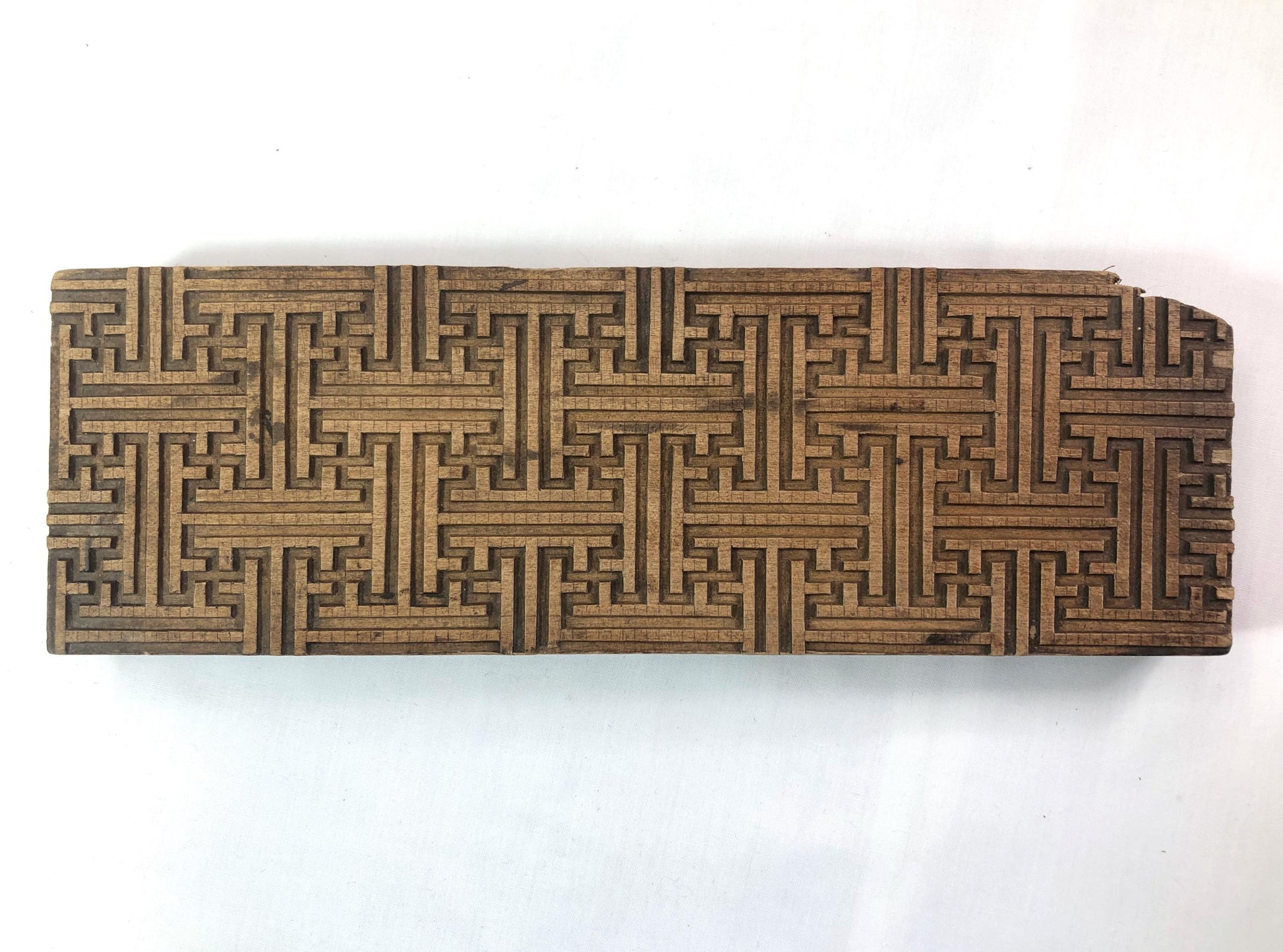 Vintage Japanese wagashi press mold -geometric sun block