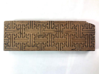 Vintage Japanese wagashi press mold -geometric sun block