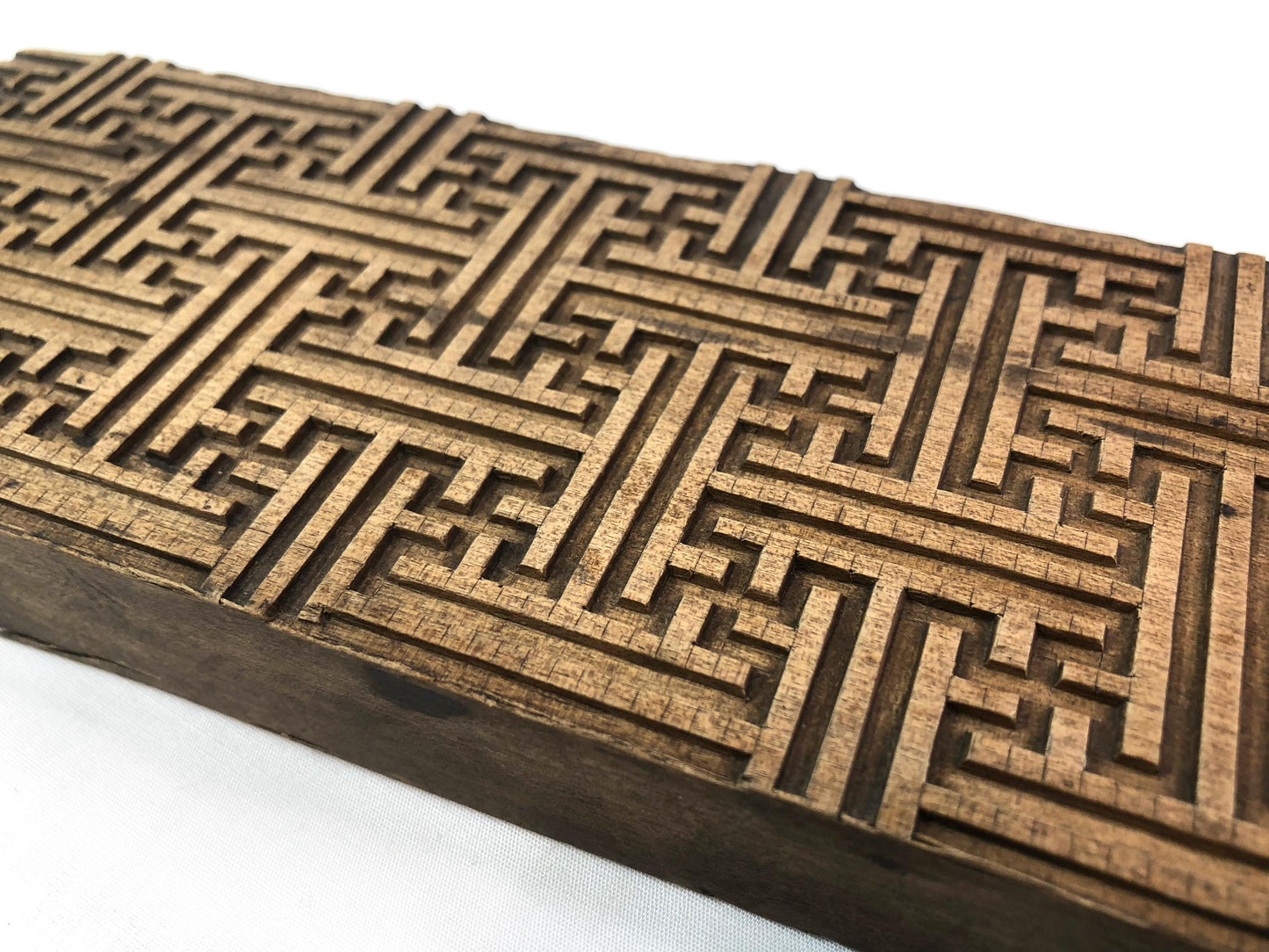 Vintage Japanese wagashi press mold -geometric sun block