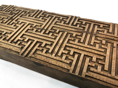 Vintage Japanese wagashi press mold -geometric sun block