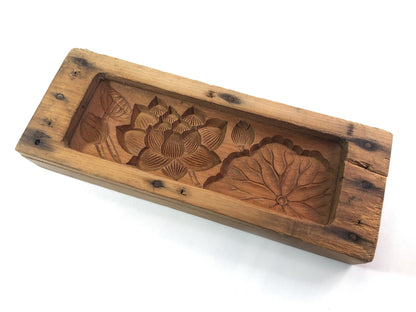 Vintage Japanese wagashi press mold - lotus flower