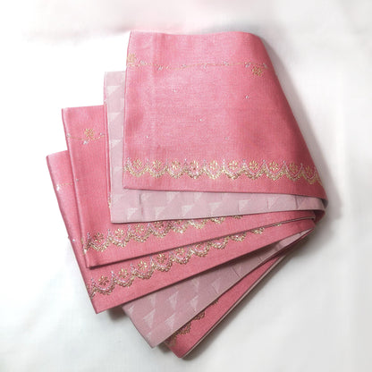 Reversible Japanese hanhaba obi - red and yellow with auspicious symbols