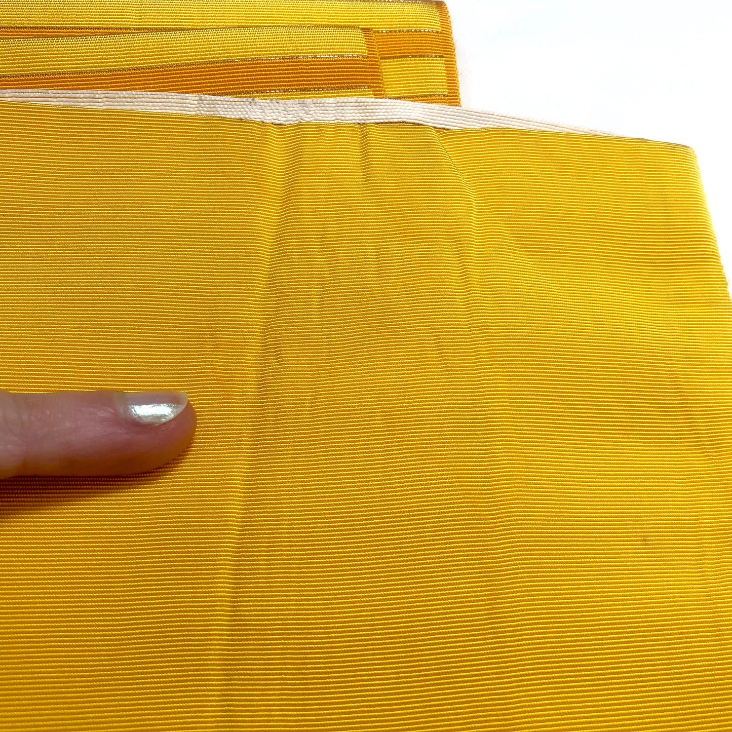 Simple Japanese hanhaba obi - yellow and white stripes