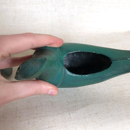 Japanese iron cast pheasant - incense burner (deep green)