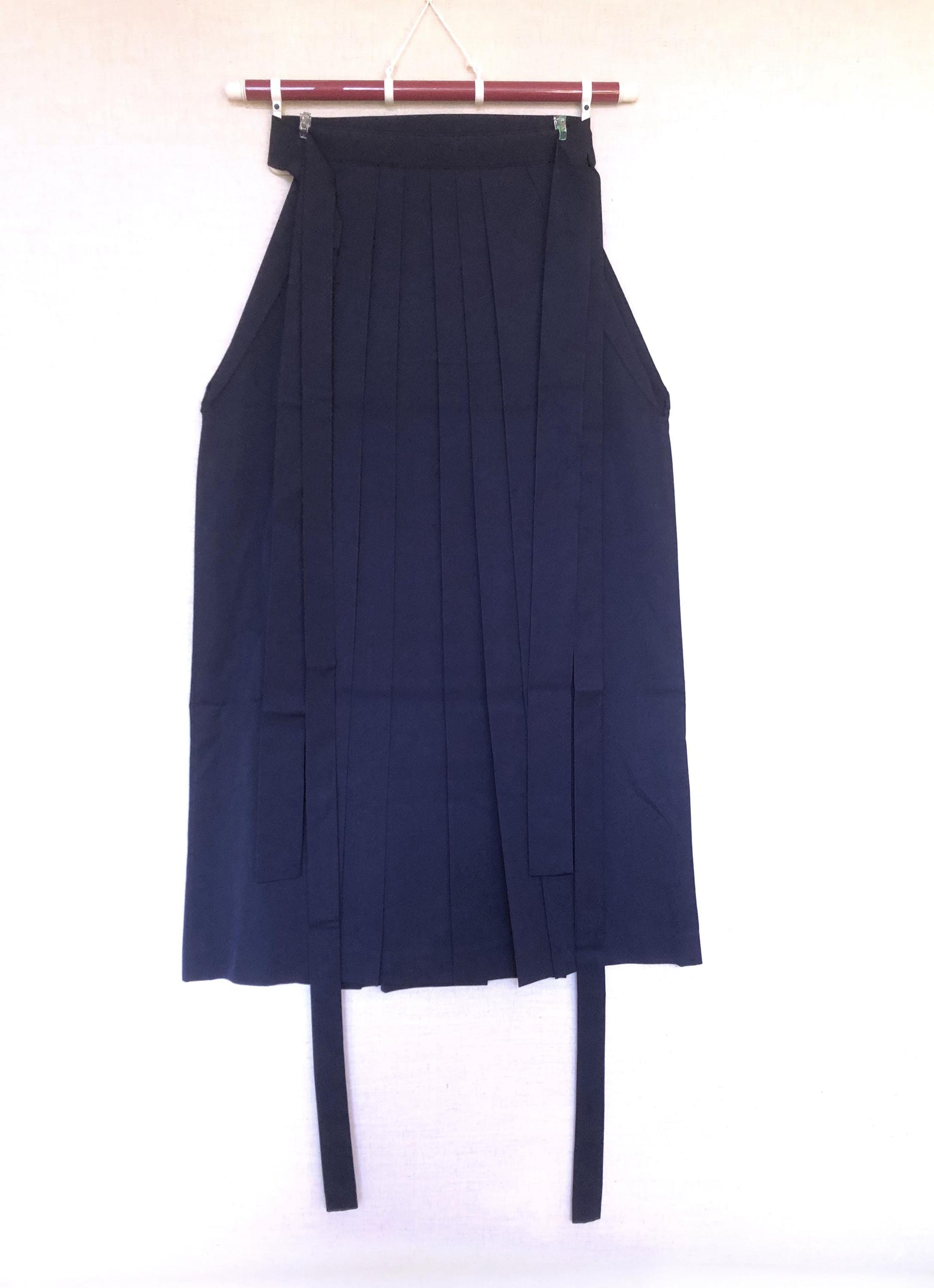 Simple Japanese hakama skirt - dark blue wool mix