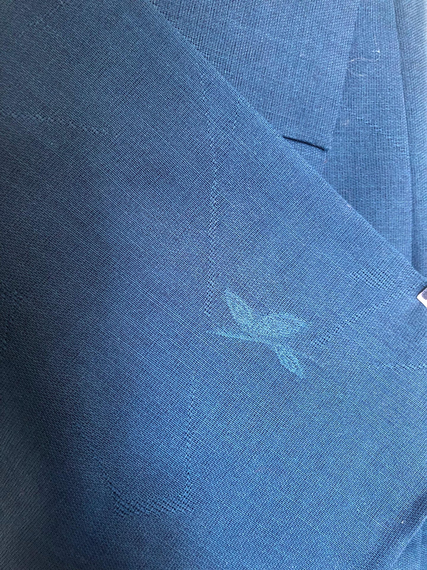 Vintage Japanese summer kimono - see through dark teal with subtle floral pattern