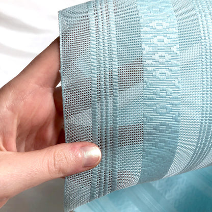 Vintage tanmono - obi sash fabric bolt - light blue Hakata ori