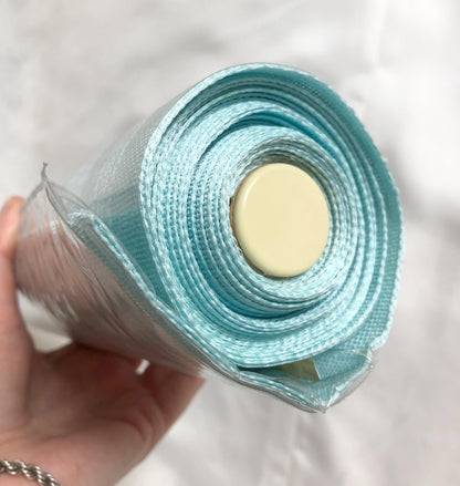 Vintage tanmono - obi sash fabric bolt - light blue Hakata ori