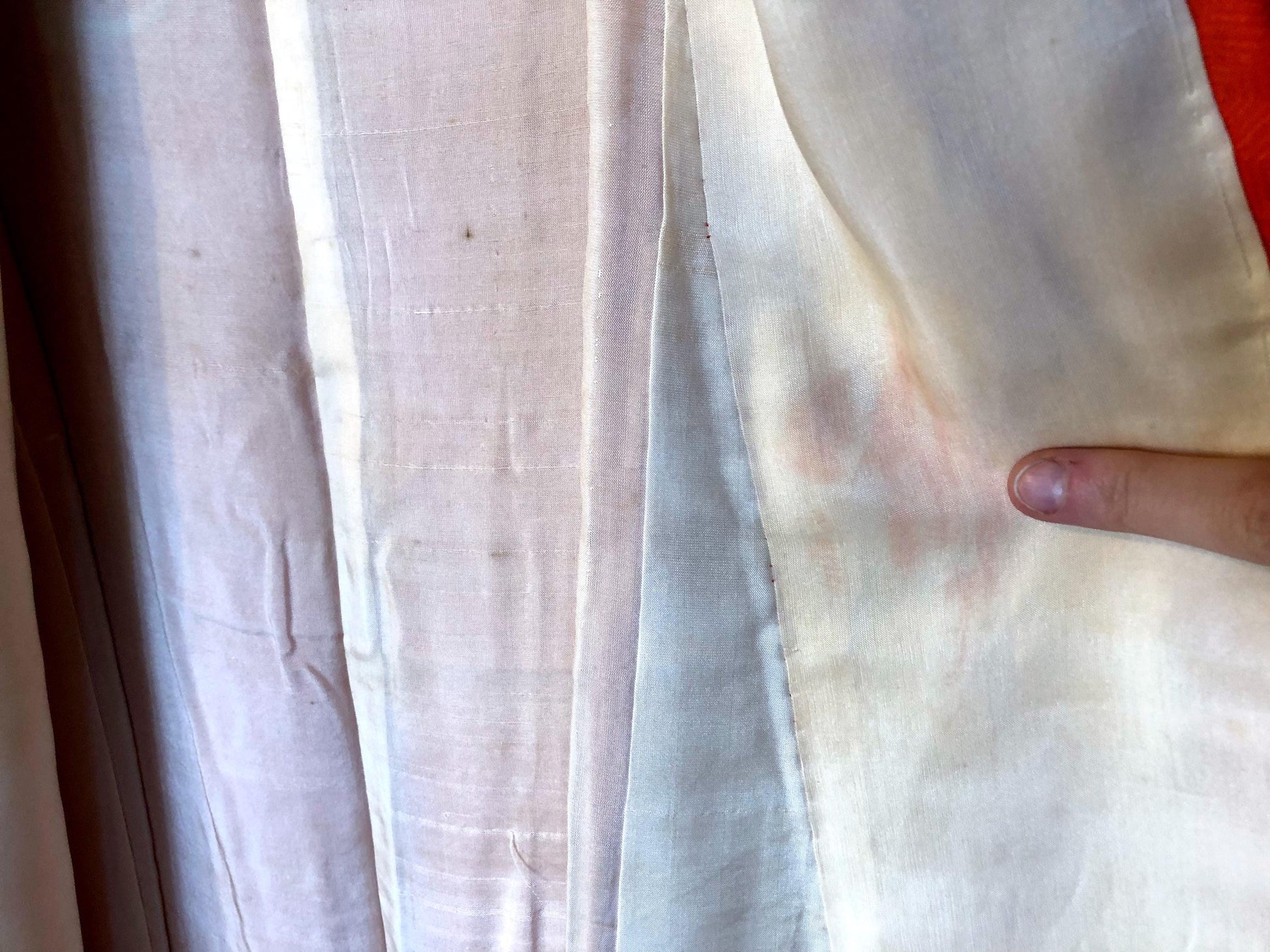 Long sleeve kimono furisode - vivid orange with colorful flower baskets