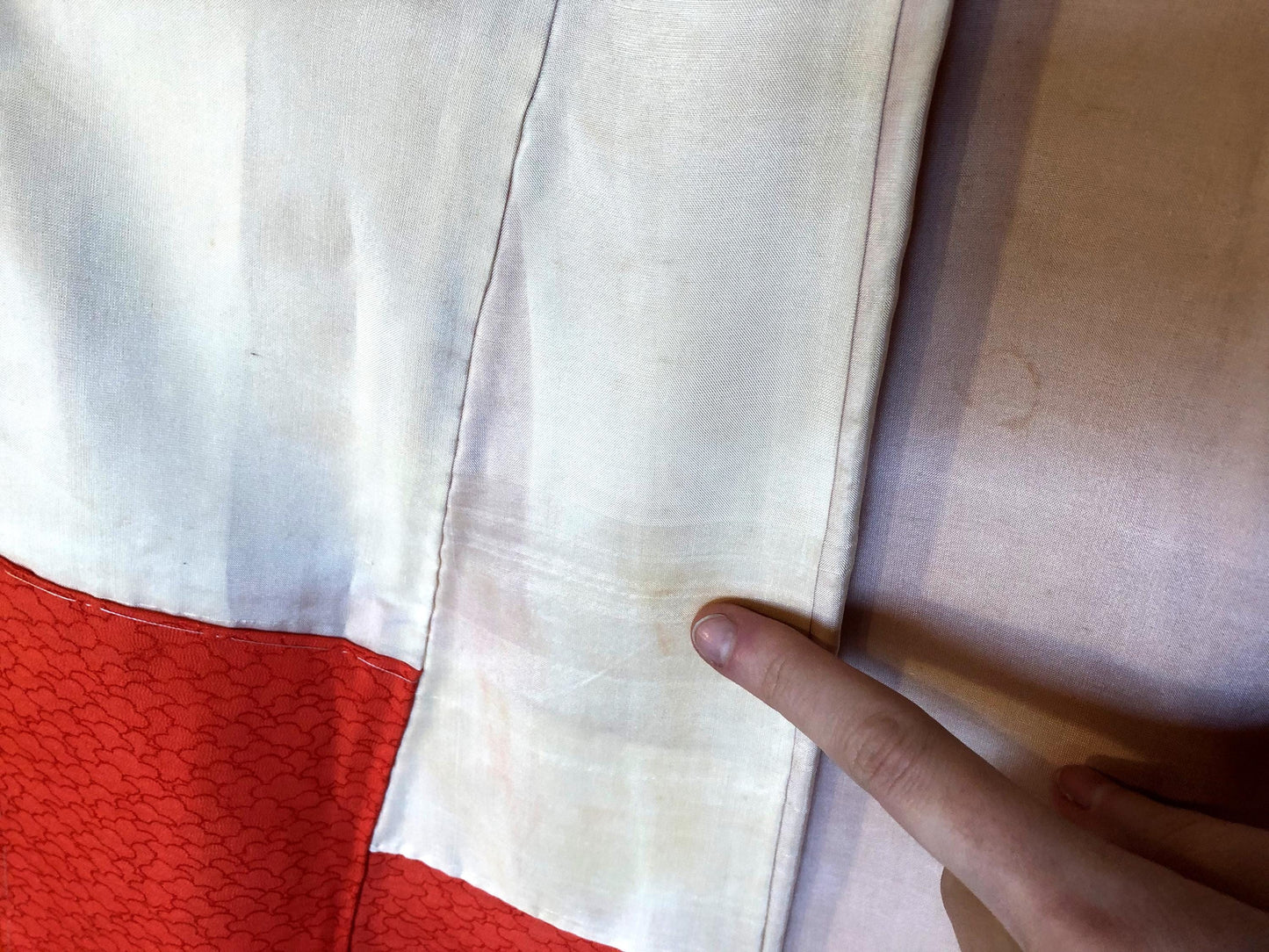 Long sleeve kimono furisode - vivid orange with colorful flower baskets