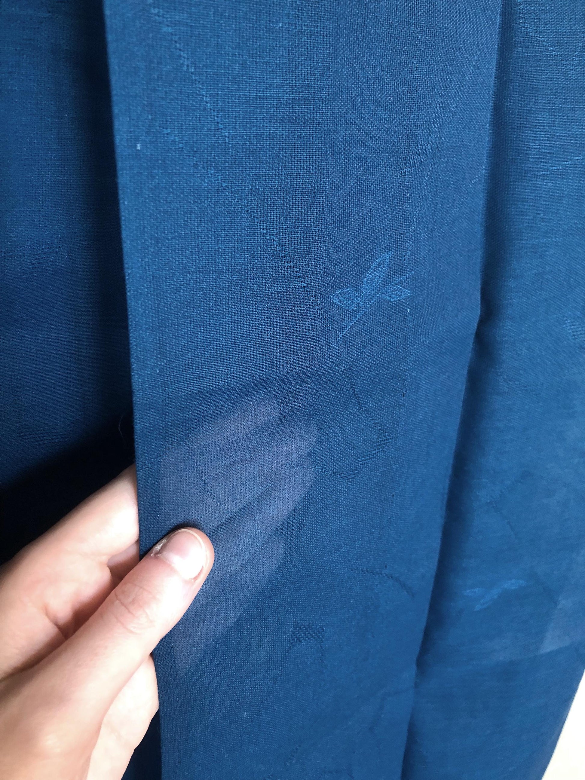 Vintage Japanese summer kimono - see through dark teal with subtle floral pattern