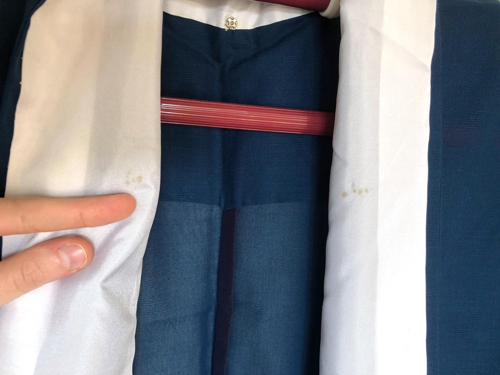 Vintage Japanese summer kimono - see through dark teal with subtle floral pattern