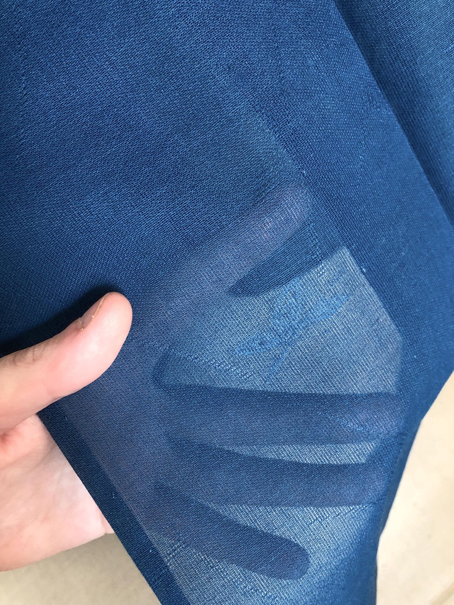 Vintage Japanese summer kimono - see through dark teal with subtle floral pattern