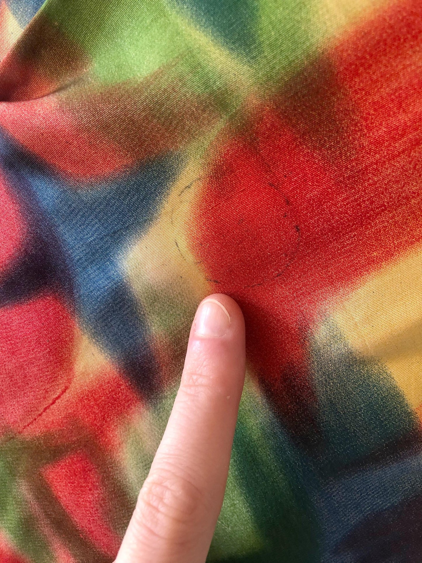Vintage silk kimono - bright and colorful with star pattern