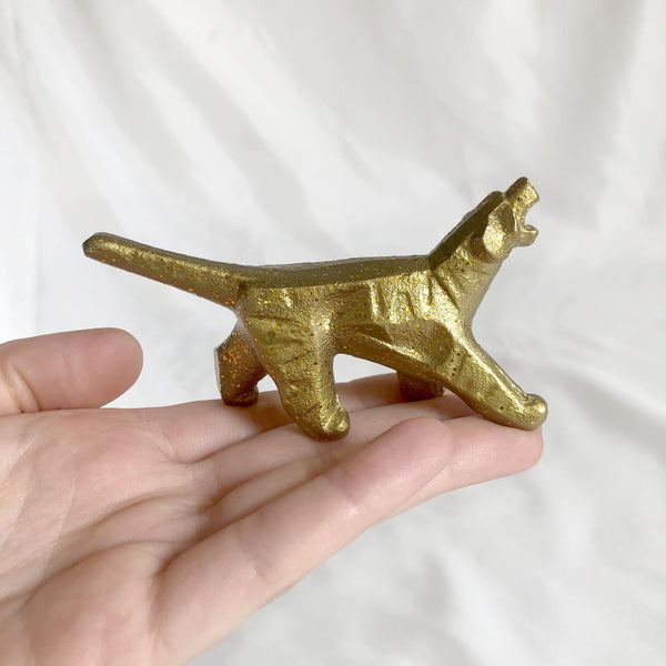 Miniature iron cast paperweight - golden zodiac animals