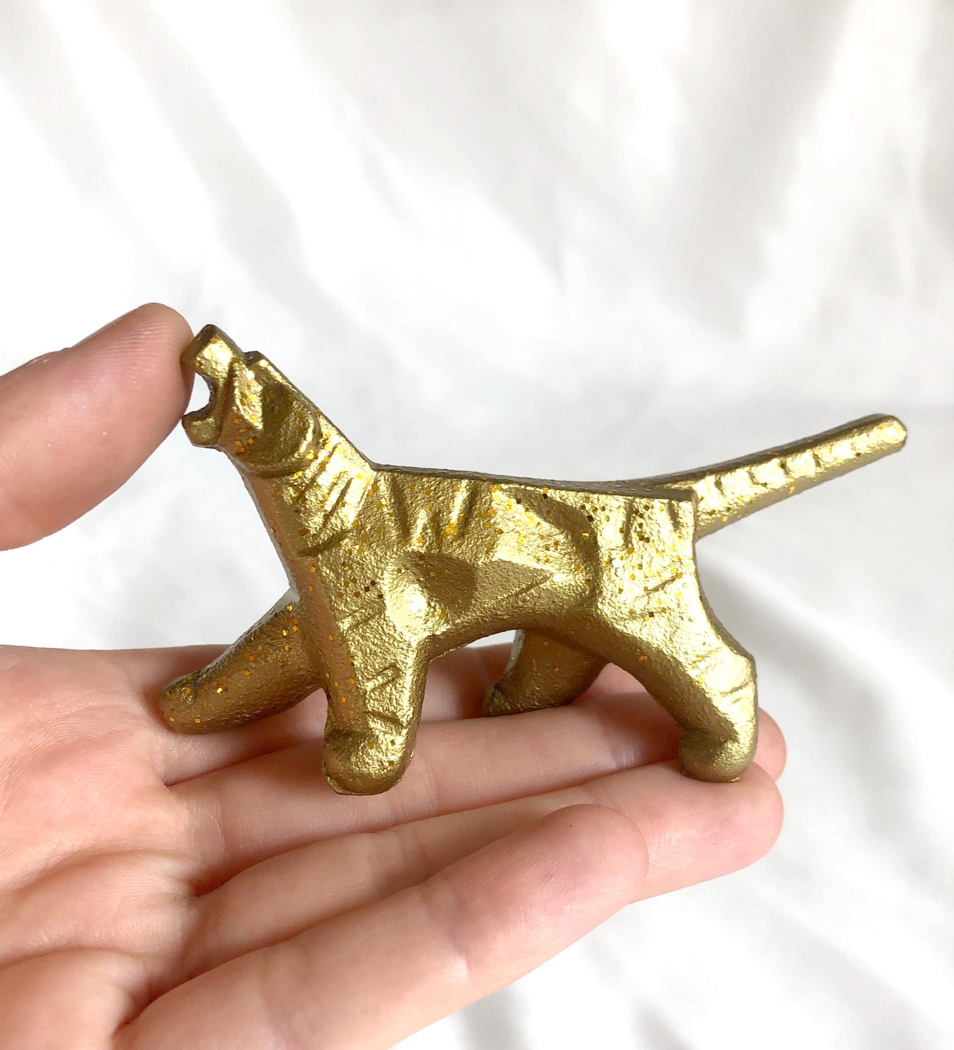 Miniature iron cast paperweight - golden zodiac animals