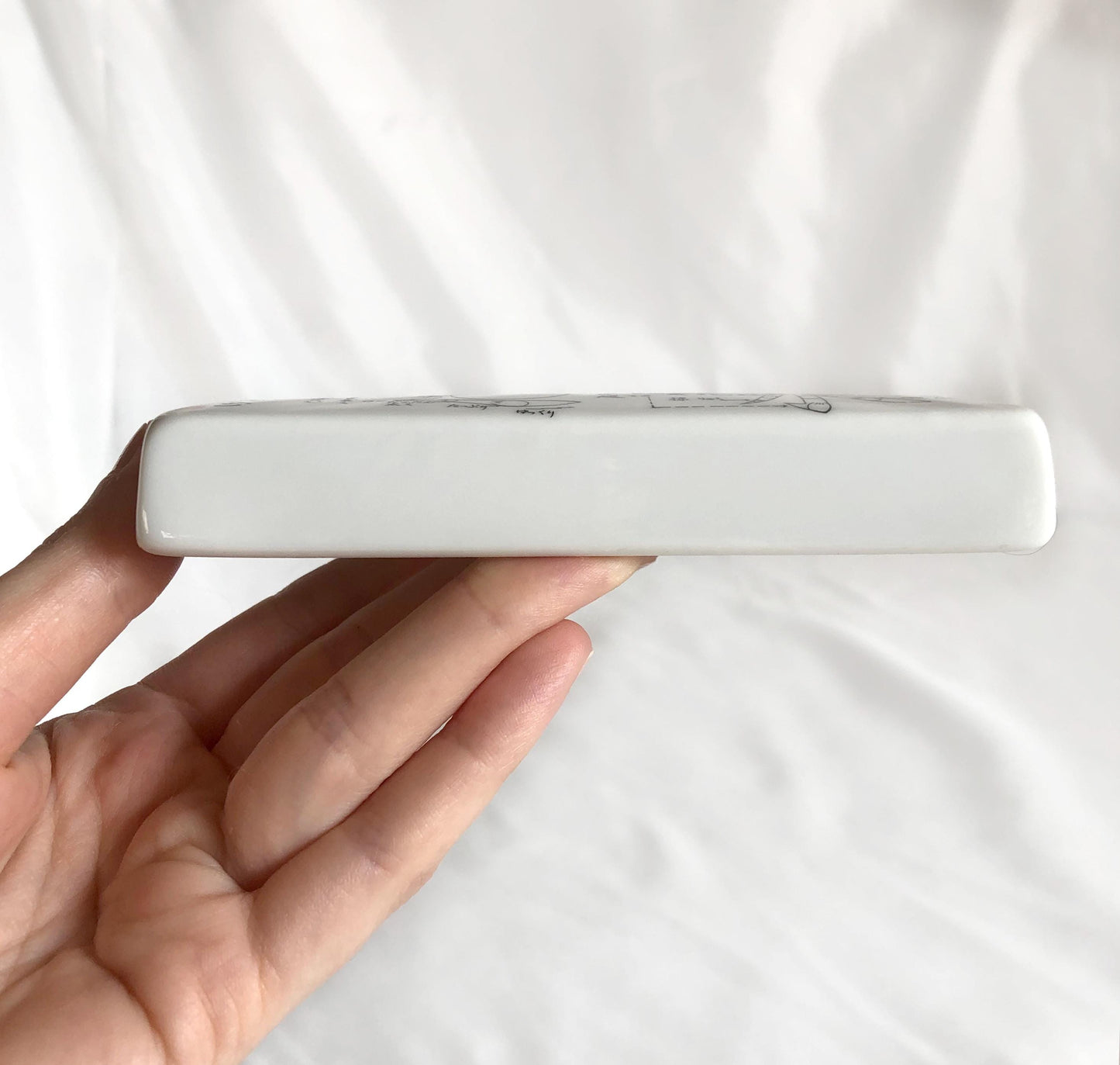 Japanese ceramic paperweight - calligraphy lesson