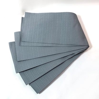 Japanese narrow kaku obi - simple light gray with subtle geometric pattern