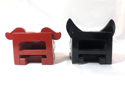 Miniature "shishi gashira" lion heads from Sakata Festival