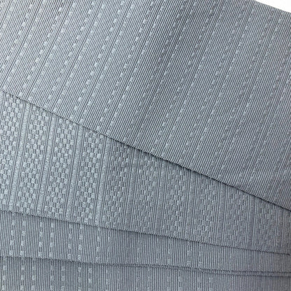 Japanese narrow kaku obi - simple light gray with subtle geometric pattern