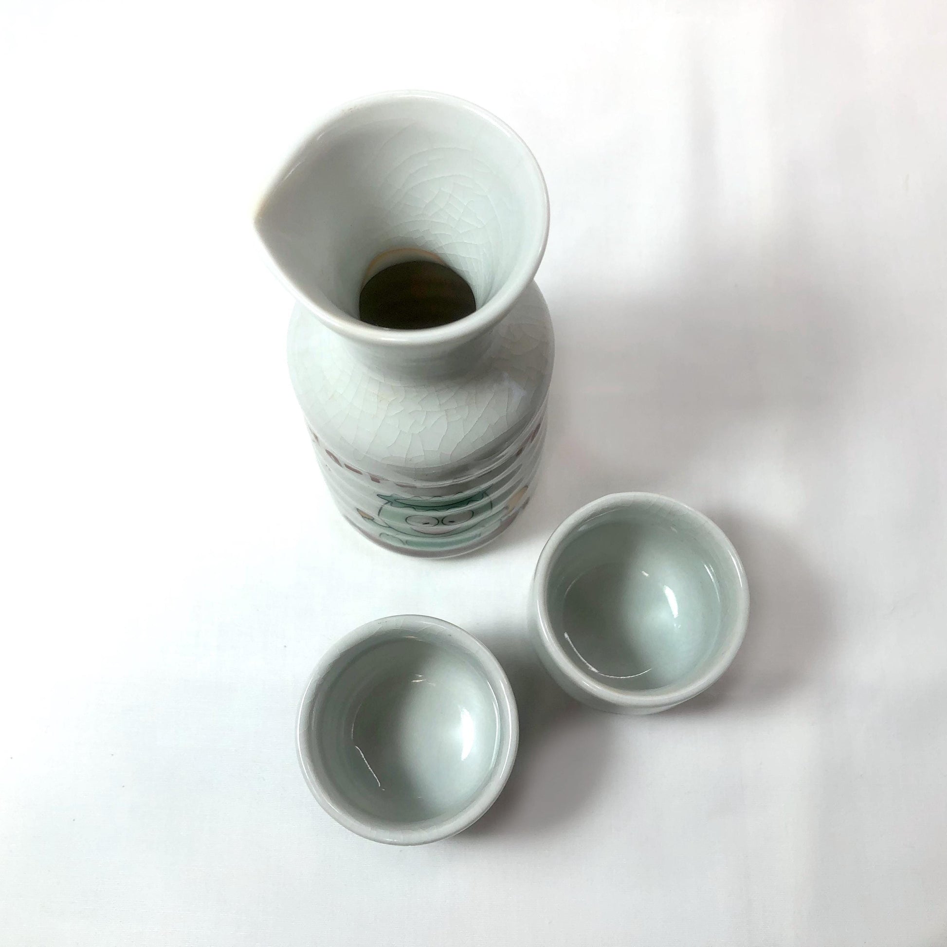 Cute Japanese sake bottle set - tipsy kappa