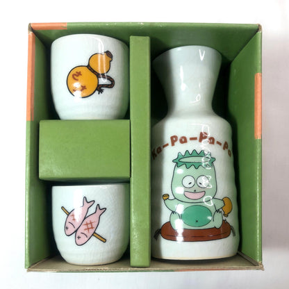 Cute Japanese sake bottle set - tipsy kappa