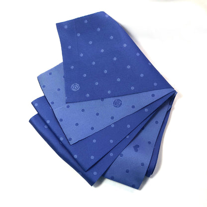 Reversible Hanhaba Obi: Polkadot Hearts, Periwinkle Blue Japanese Belt