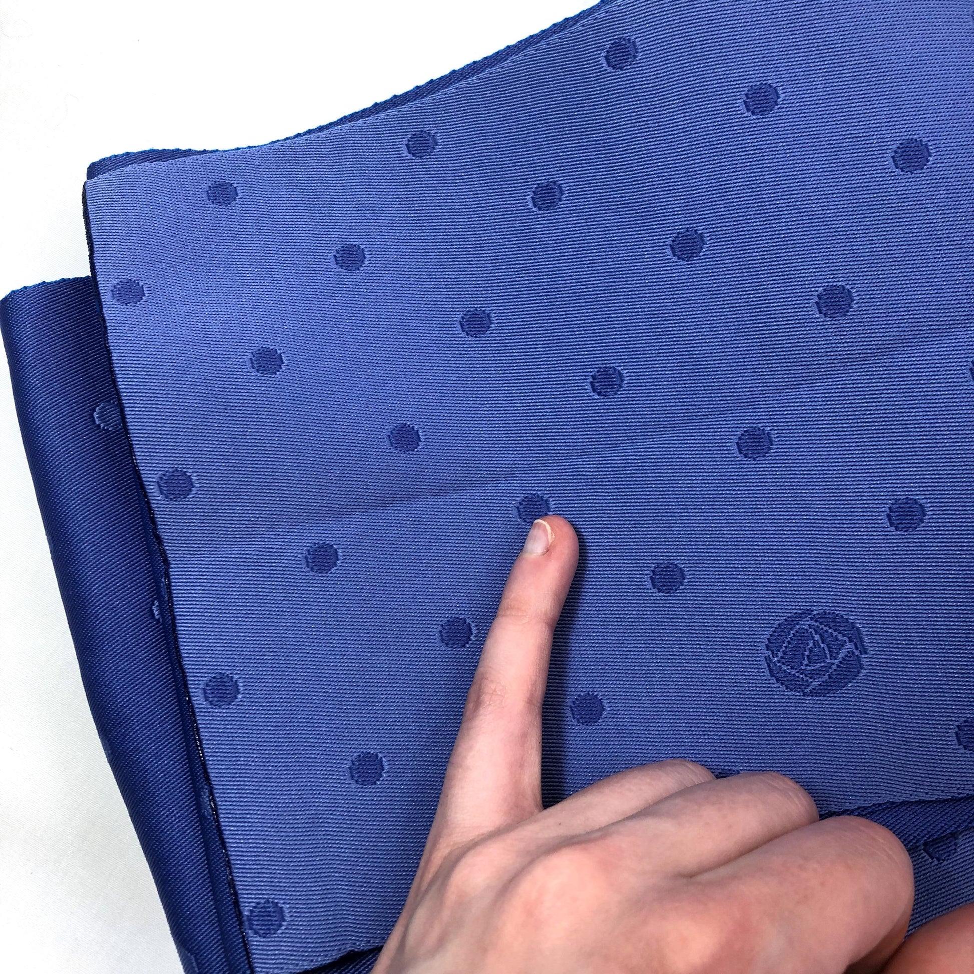 Reversible Hanhaba Obi: Polkadot Hearts, Periwinkle Blue Japanese Belt