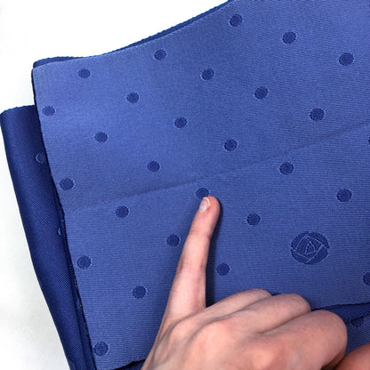 Reversible Hanhaba Obi: Polkadot Hearts, Periwinkle Blue Japanese Belt