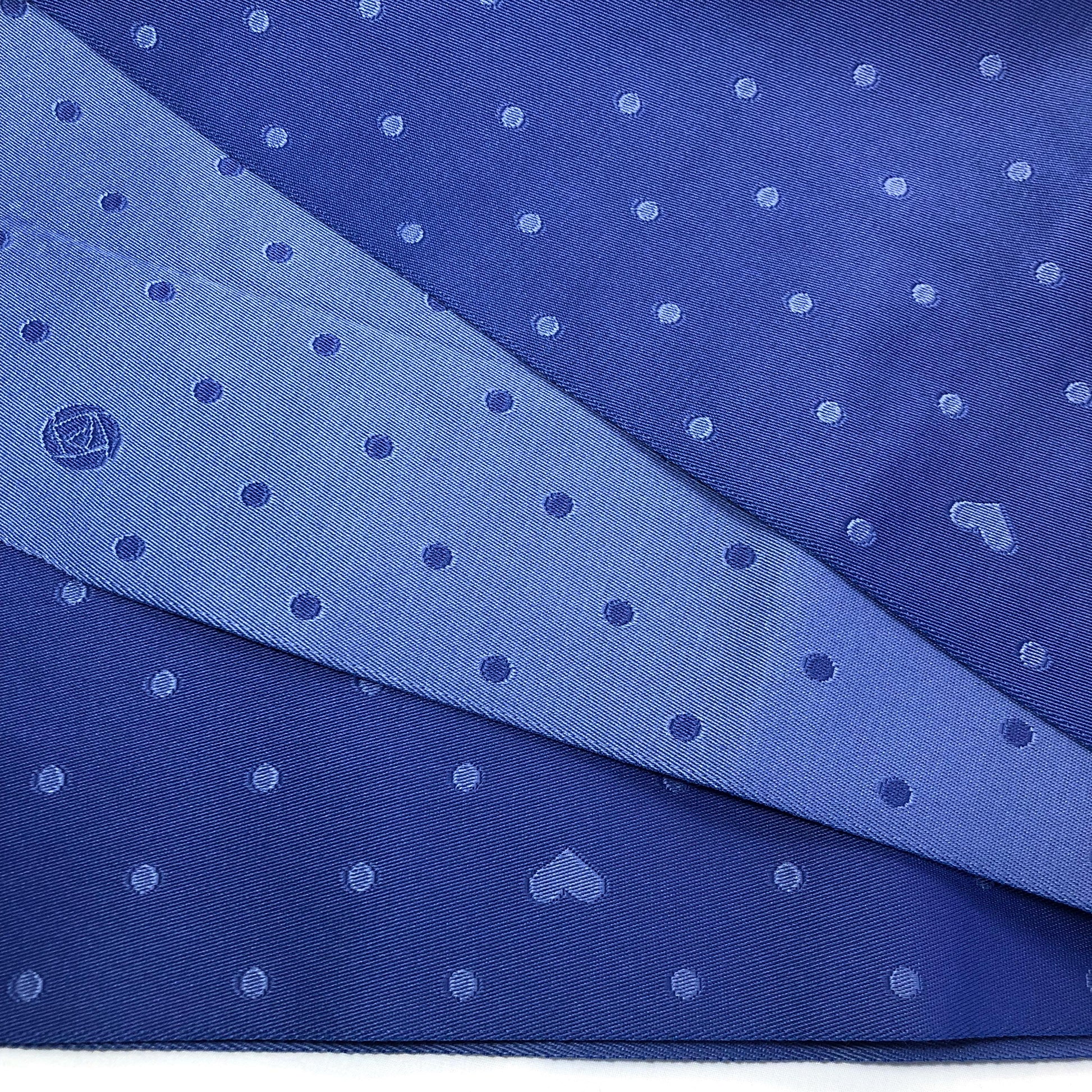 Reversible Hanhaba Obi: Polkadot Hearts, Periwinkle Blue Japanese Belt