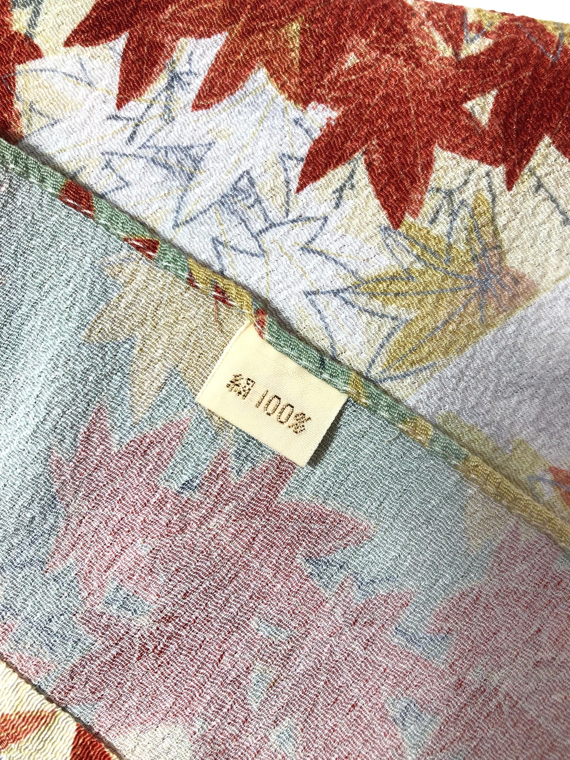 Japanese silk furoshiki - momiji leaves - big size