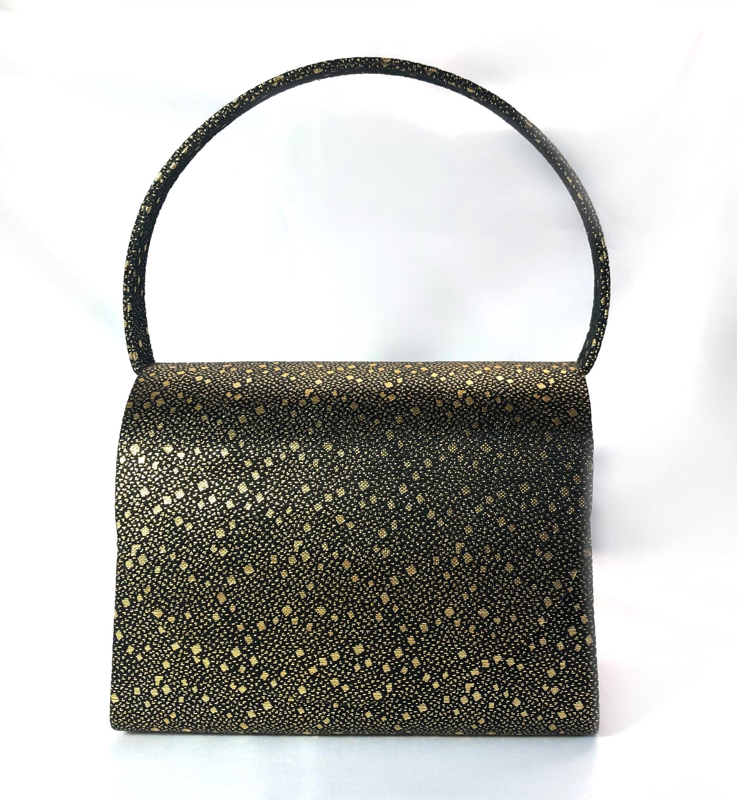 Modern kimono handbag - black and golden confetti